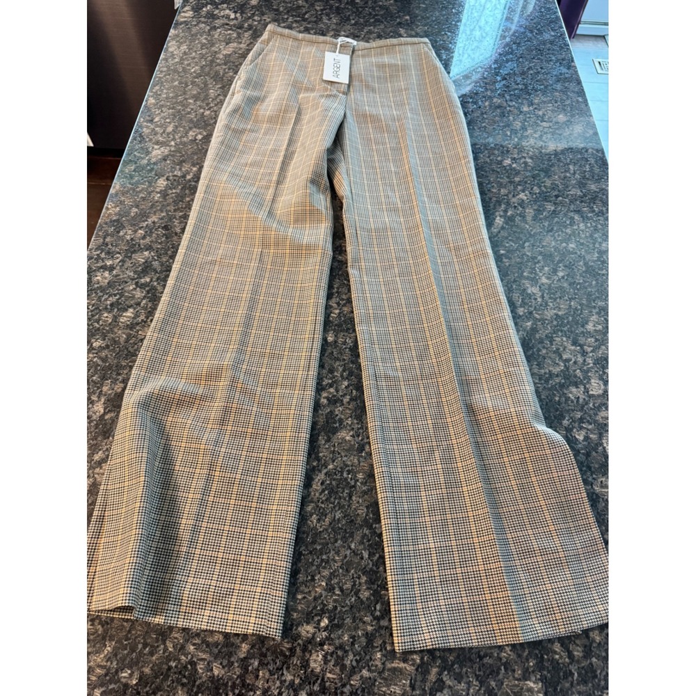 Argent Prince Trouser Wool Blend Plaid Houndstooth Wide Leg Pants Size 6 FW24